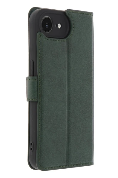 iPhone 16E Kılıf Trend S Plus Kapaklı Kılıf - Yeşil-(5796) - Resim 3