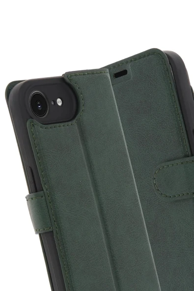 iPhone 16E Kılıf Trend S Plus Kapaklı Kılıf - Yeşil-(5796) - Resim 2