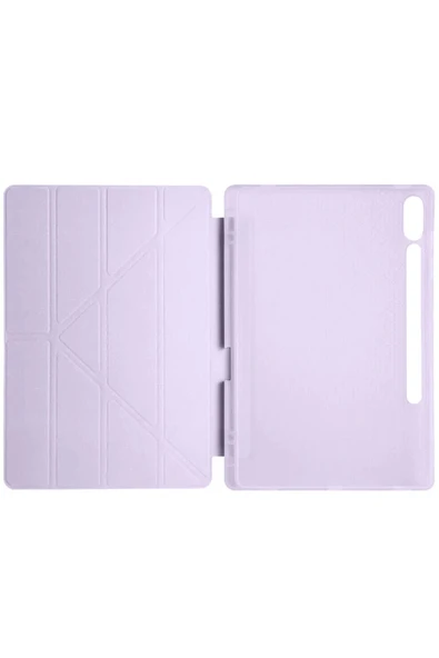 Samsung Galaxy X610 Tab S9 FE Plus 12.4 Kılıf Kalemlikli Mars Tablet Kılıfı - Açık Mor-(5796) - Resim 3