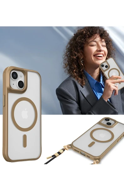 iPhone 15 Plus Kılıf Enka Magsafe Silikon Kılıf - Desert-(5796) - Resim 3