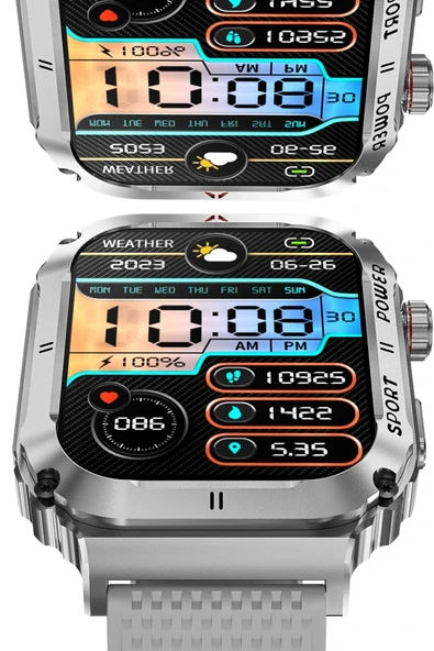 OD3 2.1 inç IPS Ekran IP68 Su Geçirmez Konuşma ve NFC Özellikli Akıllı Saat - Gümüş-(5796) ürün görseli 1