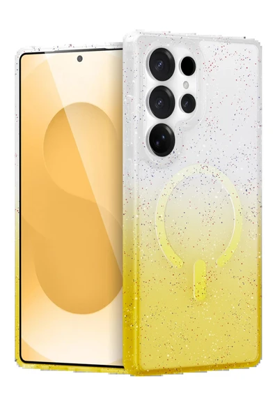 Samsung Galaxy S24 Ultra Pummel Shiny Magsafe Kapak - Gold-(5796) ürün görseli 1