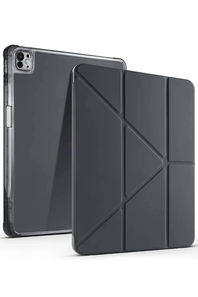 iPad Air 13 (2024) Kılıf Kalemlikli Mars Tablet Kılıfı - Gri-(5796) ürün görseli 1