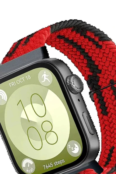 Huawei Fit 4 Star Kordon - Kırmızı-Siyah-(5796) - Resim 2