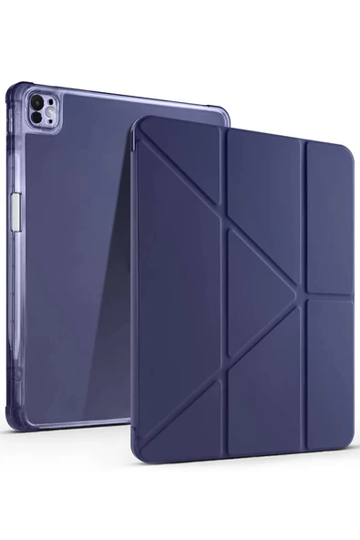 iPad Air 13 (2024) Kılıf Kalemlikli Mars Tablet Kılıfı - Lacivert-(5796) ürün görseli 1