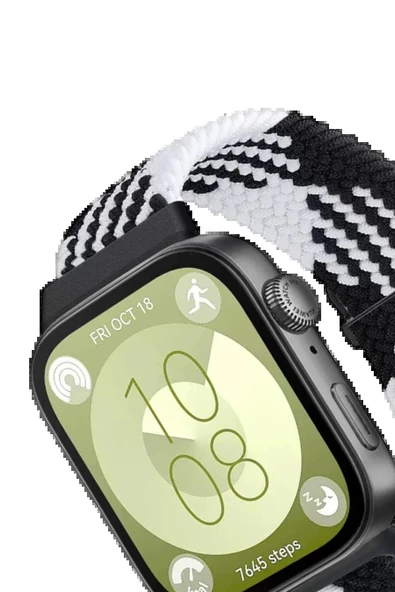 Huawei Fit 4 Star Kordon - Siyah-Beyaz-(5796) - Resim 2