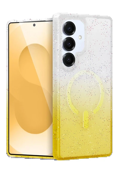 Samsung Galaxy S25 Pummel Shiny Magsafe Kapak - Gold-(5796) ürün görseli 1