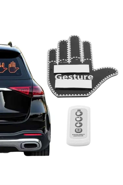 El Orta Parmak Led Kumandalı Araç İçi Reflektör Arka Cam El Simgesi - Resim 3