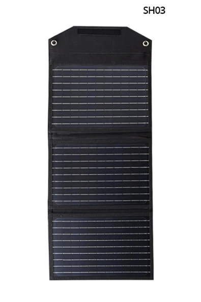 SH-03 30W Hızlı Şarj Taşınabilir Güneş Enerji Paneli Şarj İstasyonu - Siyah-(5796) - Resim 2