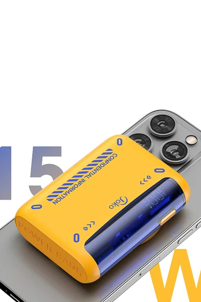 J31 10.000 mAh 20W PD Magsafe Powerbank - Beyaz-(5796) - Resim 3