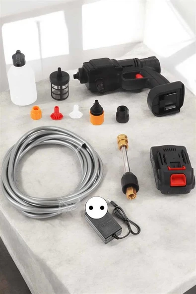 Yeni Nesil Araç Yıkama Şarjlı Tabancası Basınçlı Su Hazneli - Resim 3