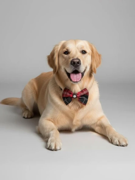 Aristokrat Büyük ve Orta Irk Köpek Papyonu | Ekose Desen Silver Taşlı Şık Aksesuar - Resim 5