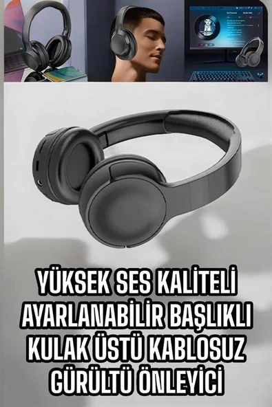 Kablosuz Bluetooth Kulaklık ANC/ENC Destekli Kulak Üstü Yüksek Ses Kaliteli ürün görseli 1