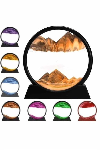 7 Inç Mavi Orta Boy Dekoratif Yuvarlak Şık Kum Tablosu Modern Dekoratif Süs ürün görseli 1