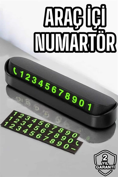 Araba Park Numaratörü Araç İçi Numaralık Değiştirilebilir Çevirmeli Mini - Resim 2