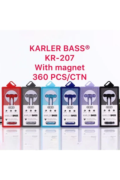 KR-207 Mıknatıslı Kablolu Kulaklık - Mavi-(5796) - Resim 5