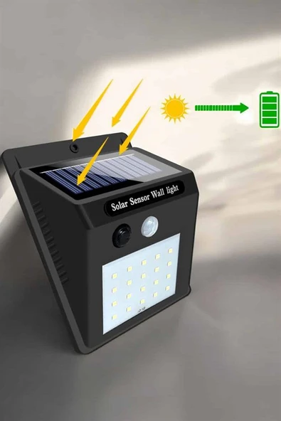 Güneş Enerjili Bahçe Lambası Solar Gece Aydınlatma Sensörlü Lamba - Resim 2