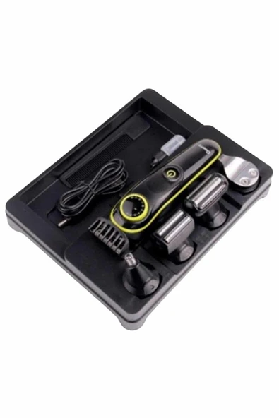 5 Başlıklı Şarjlı Tıraş Makinesi Kablosuz Saç Sakal Burun Tıraşına Uygun - Resim 3