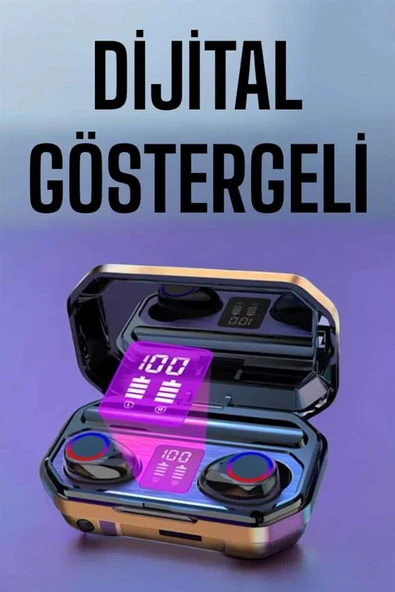 Kablosuz Bluetooth Kulaklık Dijital Göstergeli Uzun Pil Ömrü - Resim 4