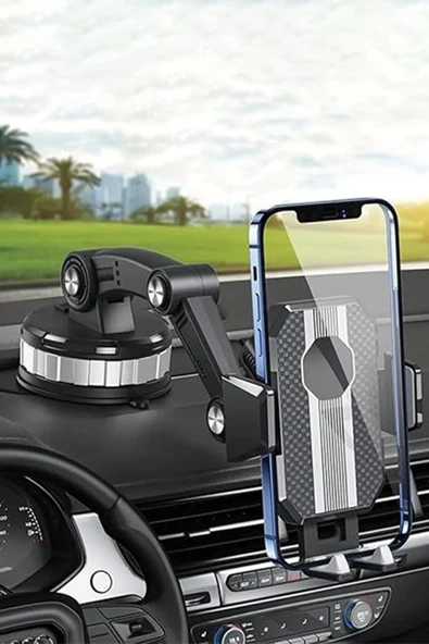 Vlike V13 Vantuzlu 360 Derece Ayarlanabilir Araç Tutucu - Siyah-(5796) - Resim 3