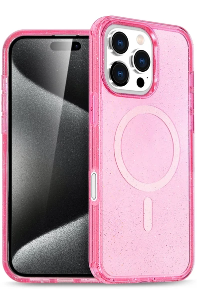 Apple iPhone 16 Pro Max Star Magsafe Kapak - Pembe-(5796) ürün görseli 1