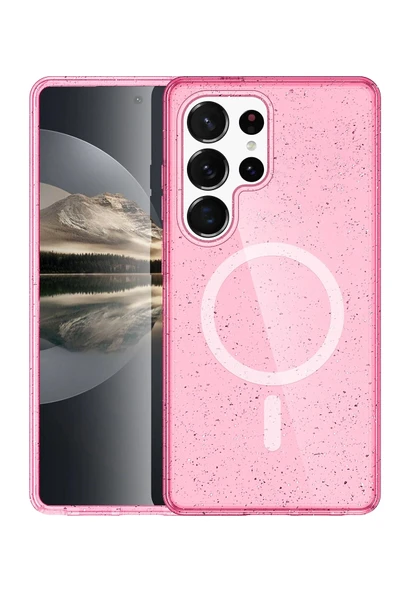 Samsung Galaxy S25 Ultra Star Magsafe Kapak - Pembe-(5796) - Resim 2