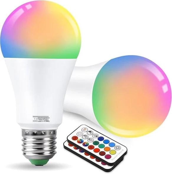 Led Ampul Enerji Dostu RGB Işıklı 100W Led Işık - Resim 5