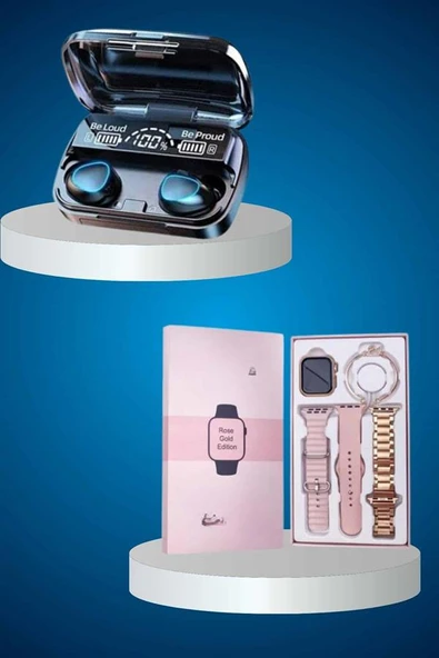 Aksesuar Hediyeli Akıllı Saat ve Dijital Göstergeli Powerbankli Bluetooth Kulaklık - Resim 5