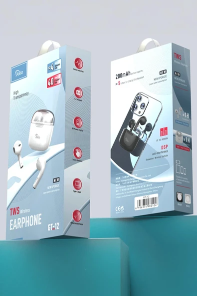 GT12 Kablosuz Airpods Kulaklık - Siyah-(5796) - Resim 5