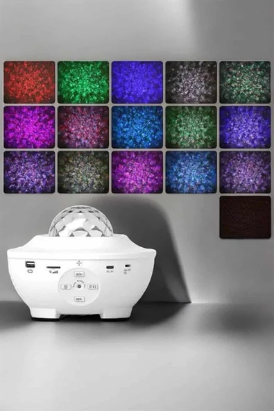 Yıldızlı gökyüzü Projektörü Uzaktan kumandalı Çocuklara Özel Şarjlı - Resim 4