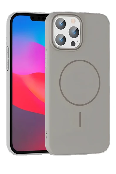 iPhone 14 Pro Max Broş Magsafe Kapak - Titan Gri-(5796) ürün görseli 1