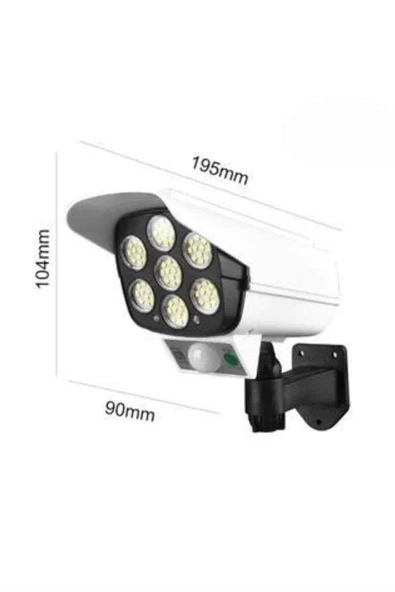 Solar Lamba Kamera Görünümlü Duvar Lambası Dönebilen Bahçe Aydınlatması ürün görseli 1