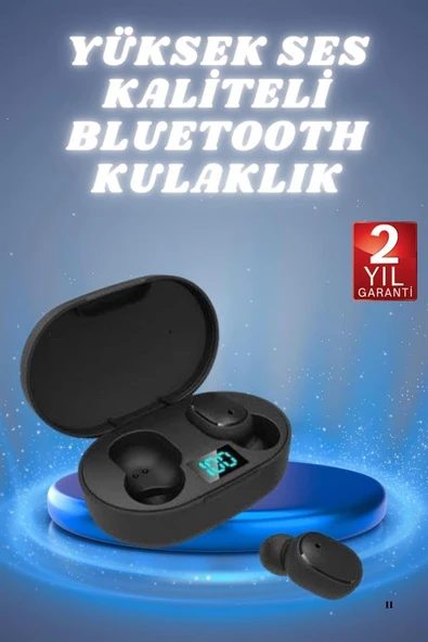 Kulaklık Dijital Göstergeli Bluetooth Bağlantılı Kablosuz Kulak İçi Mikrofonlu Dokunmatik Kontrol - Resim 2