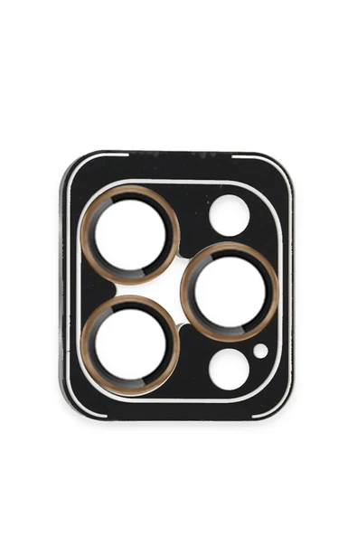 iPhone 16 Pro Max PVD Metal Kamera Lens - Gold-(5796) ürün görseli 1
