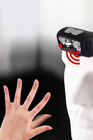 Kafa Lambası Kamp Lambası Sensörlü Şarjlı Ayarlanabilir - Resim 2