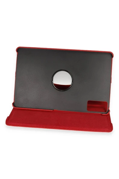 Huawei Honor Pad 10 12.1 Kılıf 360 Tablet Deri Kılıf - Kırmızı-(5796) - Resim 3