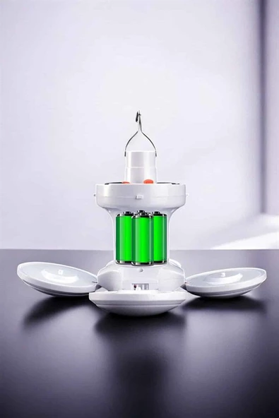 Güneş Enerjili Solar Aydınlatma Kamp Çadır Lambası Şarjlı Ampül Led Şarjlı El Feneri Işıldak - Resim 3