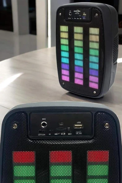 Bluetooth Hoparlör RGB Işıklı USB SD Kart Girişli Taşınabilir ürün görseli 1