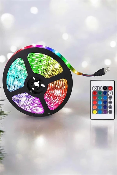 Yeni Nesil RGB Işıklı 10Metre Şerit Led Kumandalı Şarj Edilebilir - Resim 3