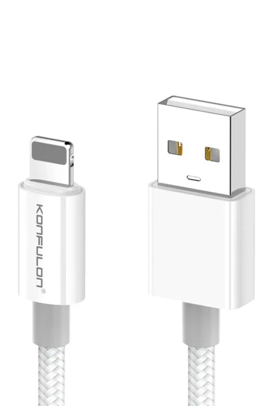 DC79 1M 3A USB to Lightning Hızlı Şarj Kablo - Beyaz-(5796) ürün görseli 1