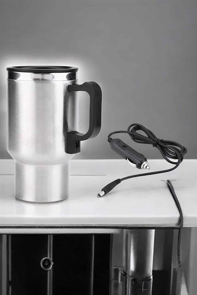 Kettle Kapaklı Araç İçi Termos Tüm Arabalara Uyumlu Çakmaklık Girişli Su Isıtıcı Bardak ürün görseli 1