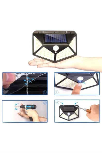 Bahçe Lambası Bahçe Aydınlatma Sensörlü Suya Dayanıklı 100 Led - Resim 3