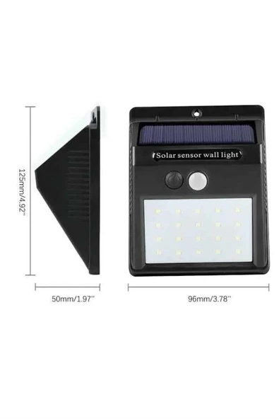 Güneş Enerjili Sensörlü Duvar Lambası Bahçe Lamba Suya Dayanıklı Bahçe Aydınlatma - Resim 3