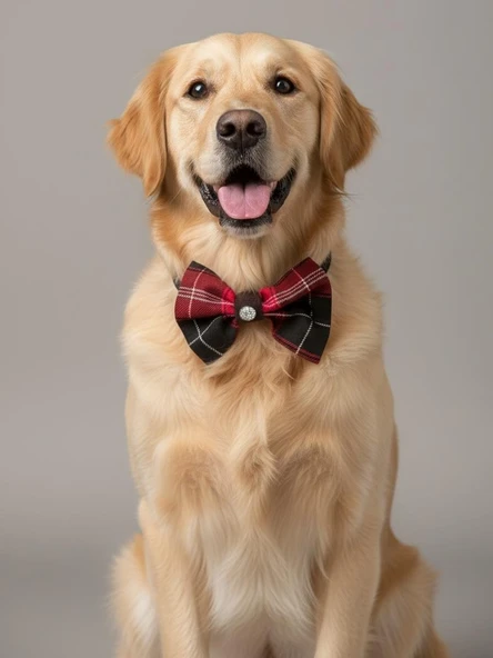 Aristokrat Büyük ve Orta Irk Köpek Papyonu | Ekose Desen Silver Taşlı Şık Aksesuar - Resim 4