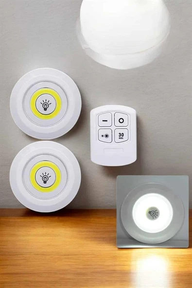 Mutfak Dolap Altı Işığı Uzaktan Kumandalı Yapışkanlı Kablosuz Pilli - Resim 3