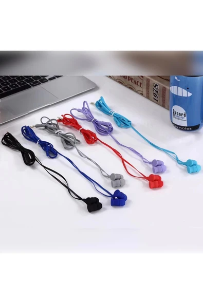 KR-207 Mıknatıslı Kablolu Kulaklık - Mavi-(5796) - Resim 2