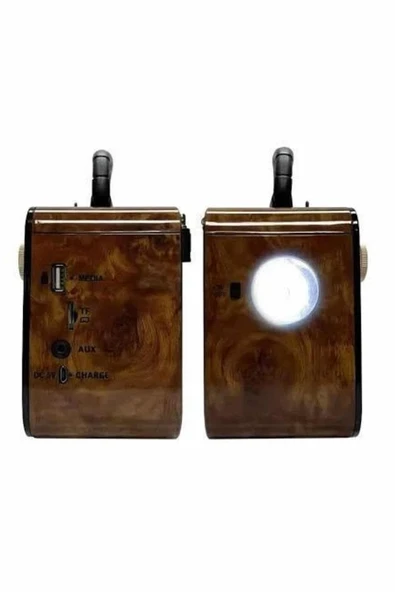 Nostaljik Radyo Bluetooth Bağlantılı Müzik Kutusu Ahşap - Resim 3