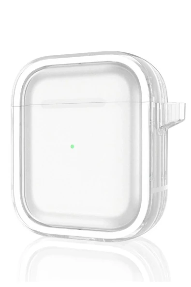 Airpods 4 (4.nesil) Shiny Şeffaf Kılıf - Beyaz-(5796) ürün görseli 1
