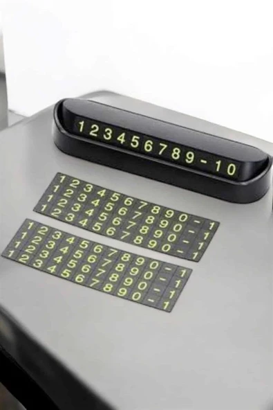 Araba Park Numaratörü Araç İçi Numaralık Değiştirilebilir Çevirmeli Mini ürün görseli 1