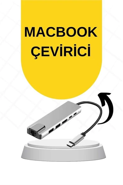 Macbook Pro/air Uyumlu USB Type-C 8 In 1 Hub Dönüştürücü Çevirici Çoklayıcı USB Hdmı Micro Sd 8 Girişli - Resim 2